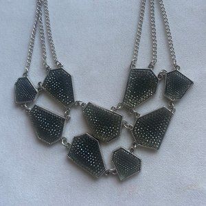 Necklace - pebbly pave shapes
